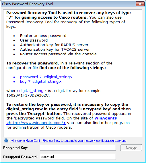 Cisco  Password  Recovery  tool(Cisco密码查看工具)