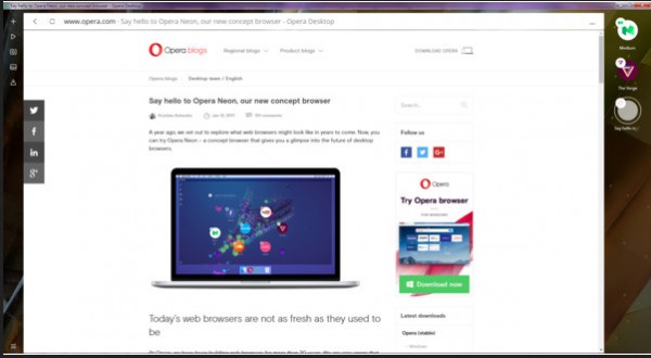 Opera  Neon浏览器