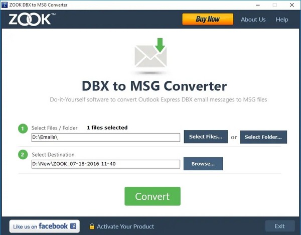 ZOOK  DBX  to  MSG  Converter(邮件转换工具)