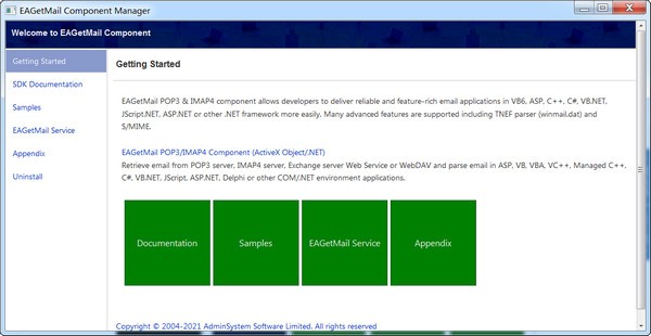 EAGetMail  Component  Manager(电子邮件组件管理工具)