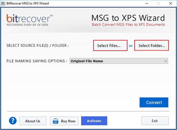 BitRecover  MSG  to  XPS  Wizard(MSG到XPS迁移工具)