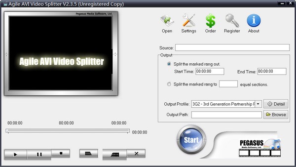 Agile  AVI  Video  Splitter(avi视频分割工具)