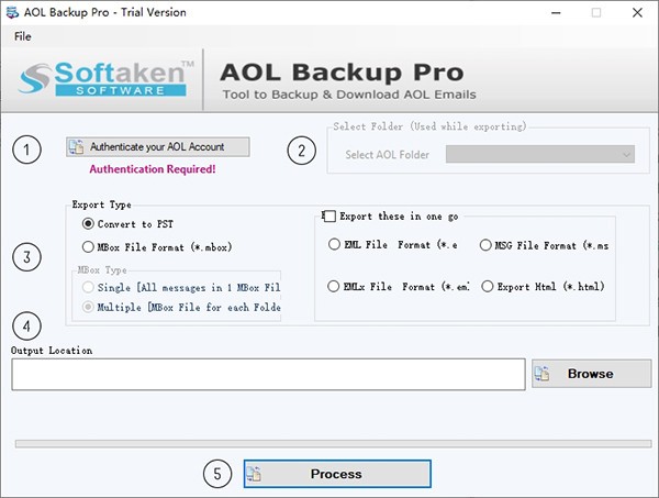 Softaken  AOL  Backup  Pro(数据备份工具)