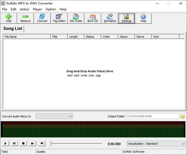 Softdiv  MP3 to  WAV  Converter(MP3转WAV转换器)