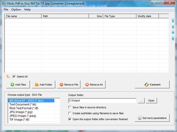 Okdo  Pdf  to  Doc  Rtf  Txt  Tif  Jpg  Converter(格式转换器)