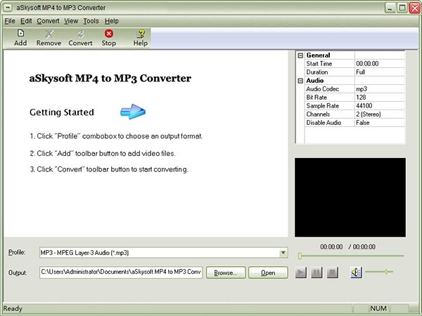 aSkysoft  MP4 to  MP3 Converter(视频转音频工具)