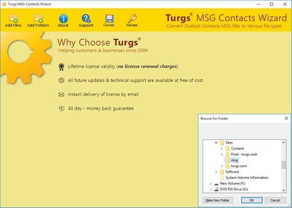 Turgs  MSG  Contacts  Wizard(MSG文件转换工具)