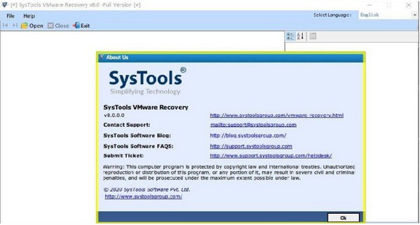 SysTools  VMware  Recovery(VM虚拟机数据恢复)