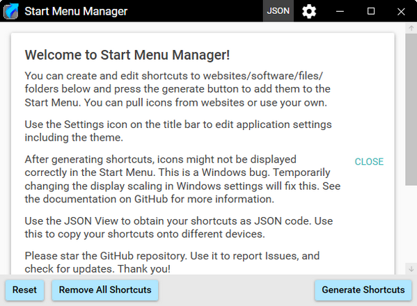 Start  Menu  Manager(开始菜单栏设置)