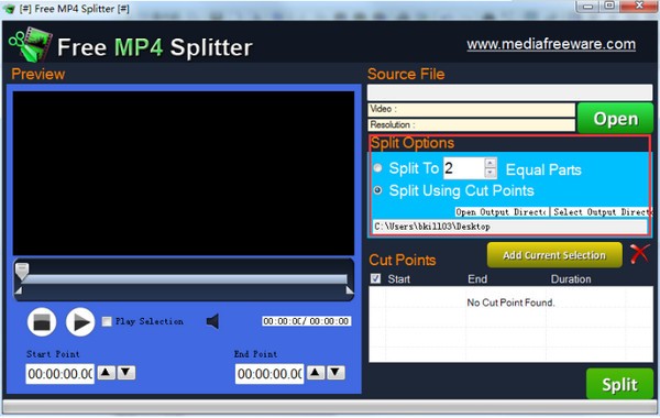 Free  Mp4 Splitter(MP4视频剪辑软件)