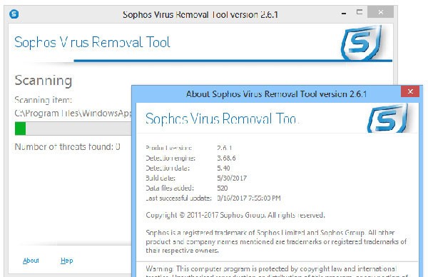 Sophos  Virus  Removal  Tool(反恶意软件工具)