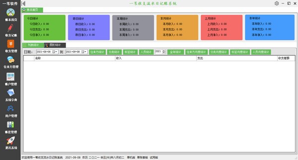 一苇收支流水日记账系统