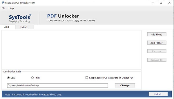 SysTools  PDF  Unlocker(密码解锁工具)