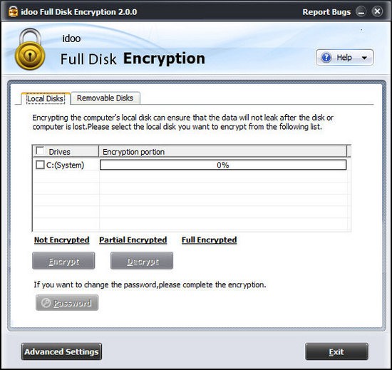 idoo  Full  Disk  Encryption(硬盘加密软件)